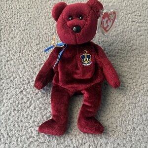 Ty Beanie Baby Buckingham the Bear Ty Royal Burgundy DOB October 16th 2000